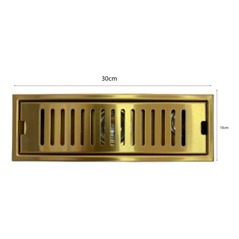 Rejilla De Piso Oro Gold Ranurada 30*10cm Vintage