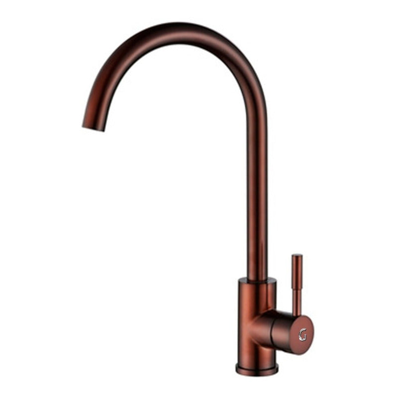 Griferia Lavaplatos Monocontrol Cuello De Ganso Cobre