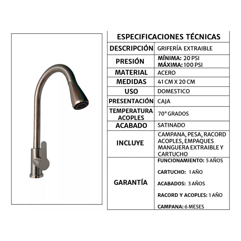Combo Lavaplatos 60*45cm+grif.monocontrol+dispensador Y Acc