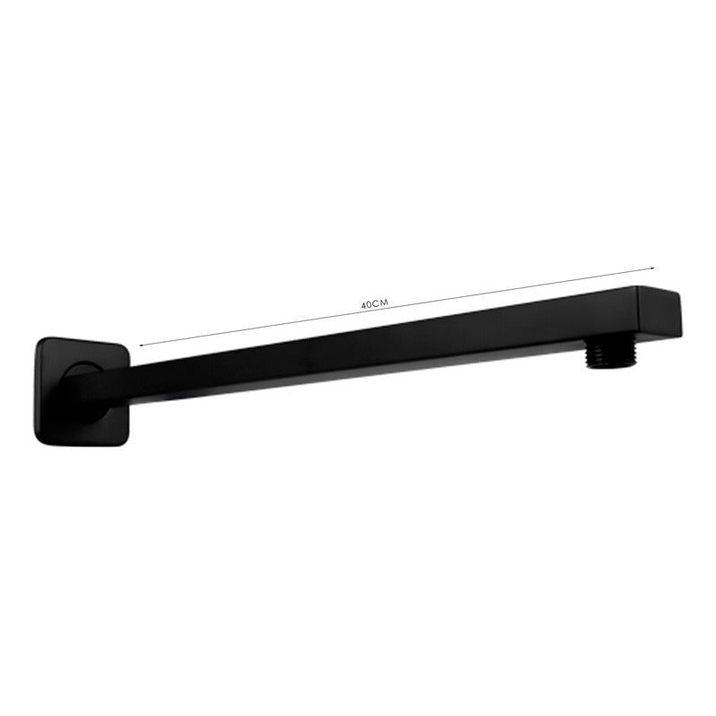 Tubo Para Ducha Negro Mate Cuadrado 40cm
