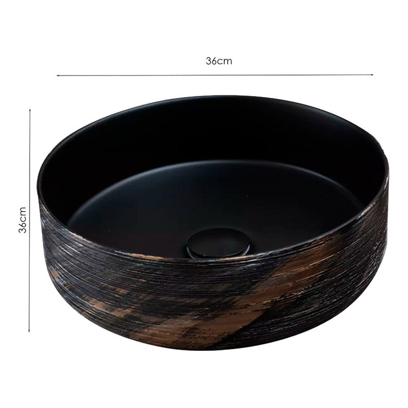 Lavamanos Redondo Rustico 36x36x12cm Hades