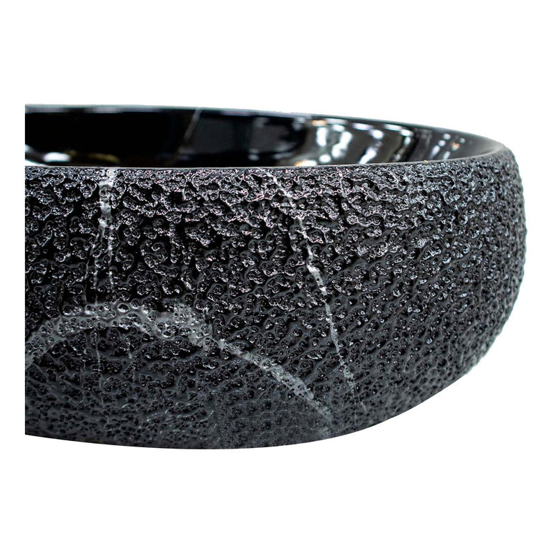 Lavamanos Redondo Negro Antractica 40x32cm