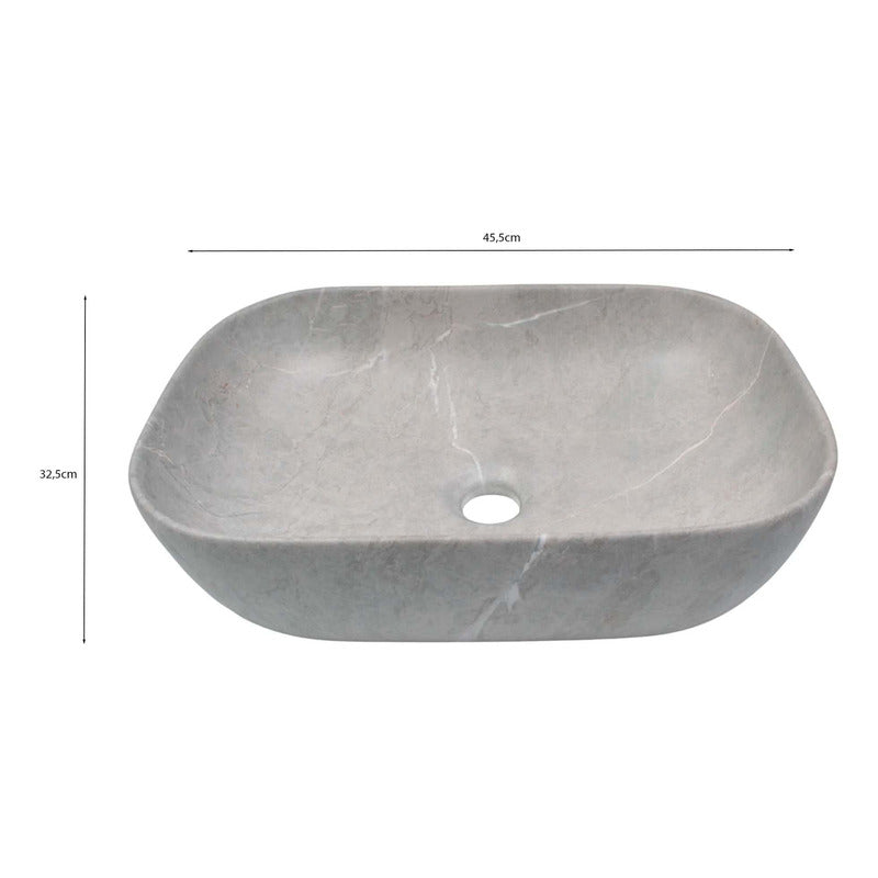 Lavamanos Rectangular De Sobreponer Gris 455*325*135