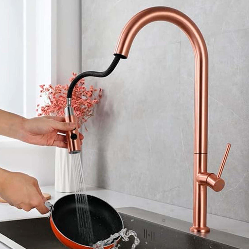 Grifería Monocontrol Lavaplatos Extraíble Oro Rosa Vintage