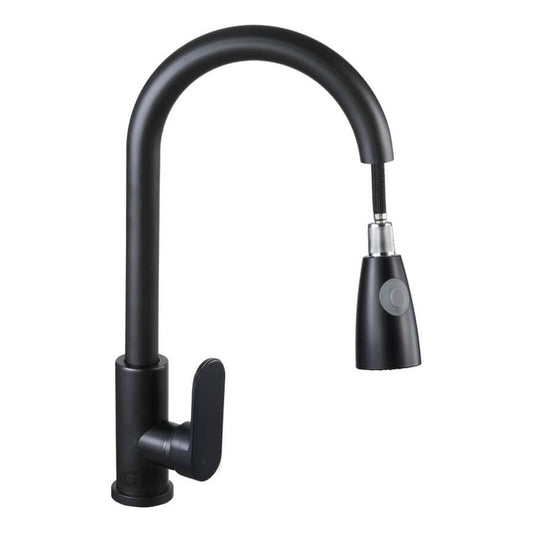 Griferia Lavaplatos Extraible Con Cabezal Móvil Negro Mate