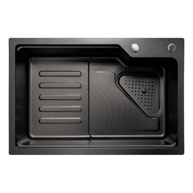 Lavaplatos Acero Negro Sistema De Riel 68x45cm+accesorios