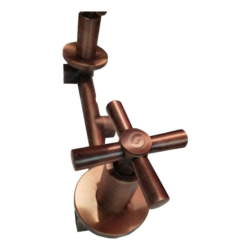 Ducha Con Mezclador Bronce Antiguo