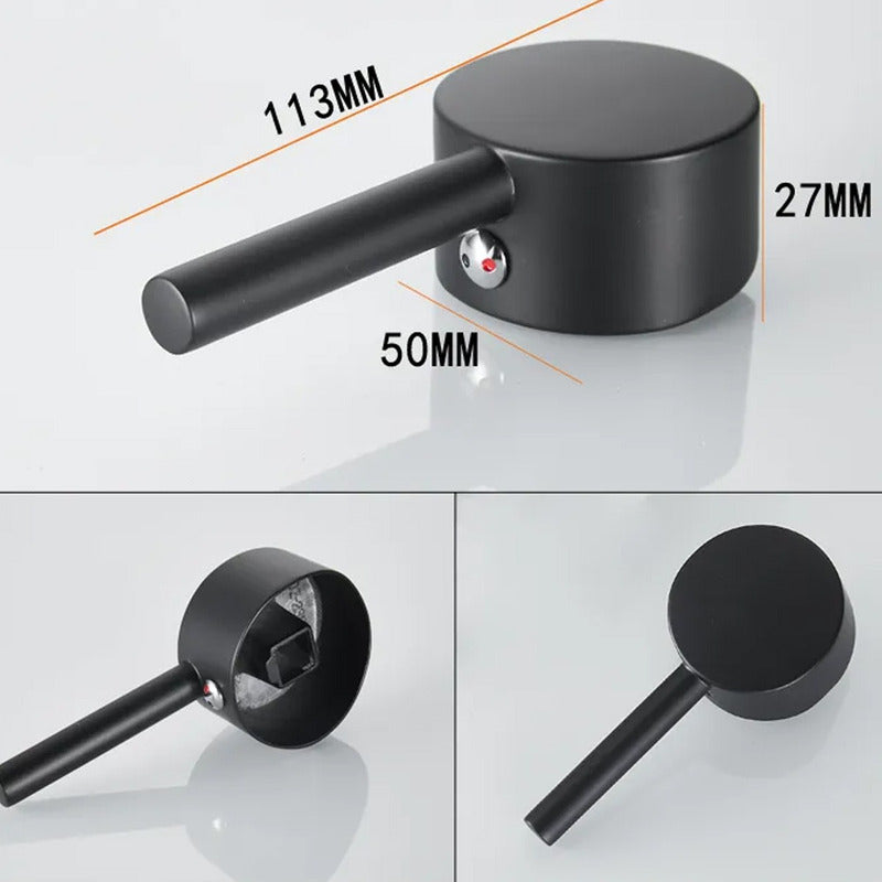 Repuesto Manija Para Grifería Monocontrol Redonda Negra 40mm