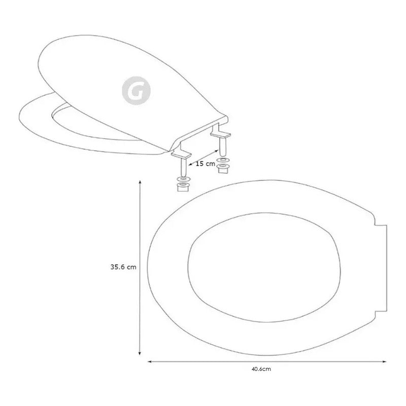 Asiento Universal Para Sanitario Redondo Belo Gris