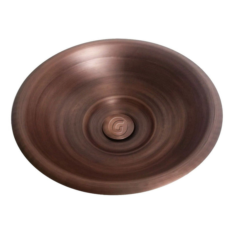 Lavamanos Redondo Vintage 40cm Cobre Antiguo