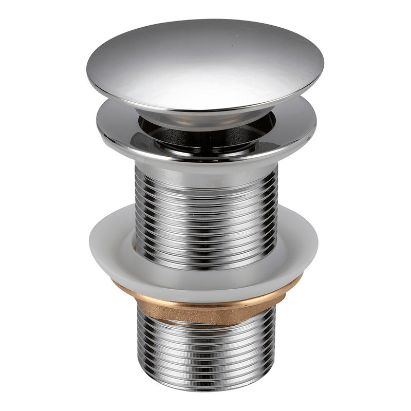 Desague De Push Para Lavamanos Sin Rebose En Zinc 9cm