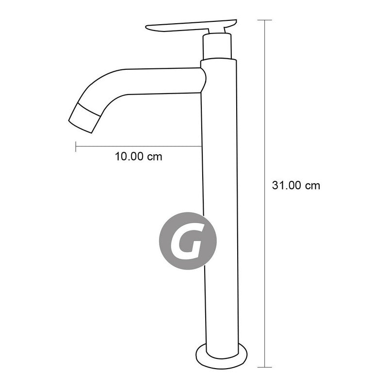Griferia Tubular Alta Cuello Curvo Agua Fria Cobre Antiguo