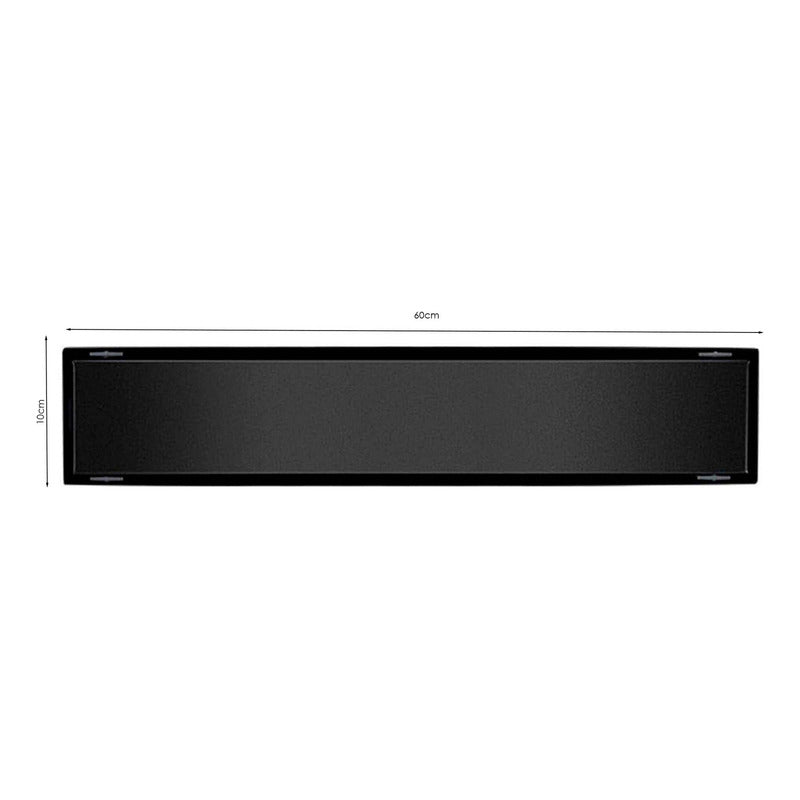 Rejilla De Piso Invisible Negro Mate 60 X 10cm