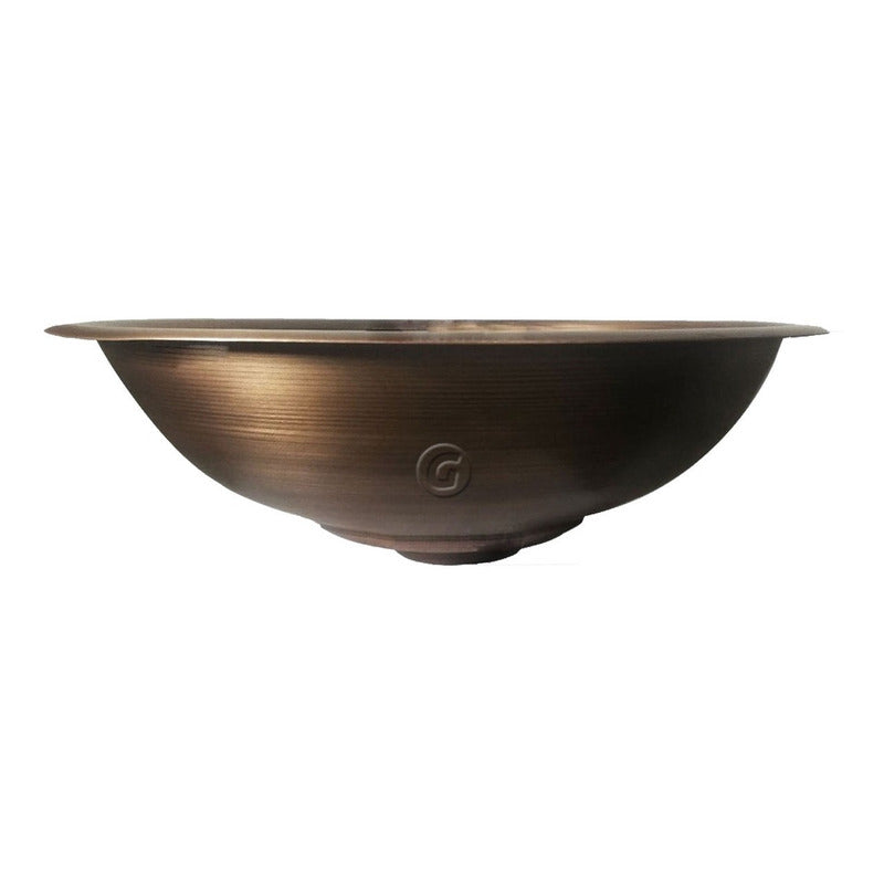 Lavamanos Circular 35cm Vintage Bronce Antiguo + Desague