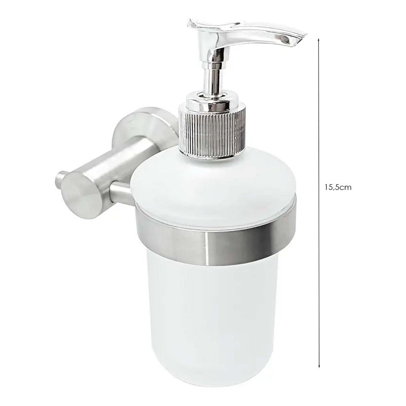 Dispensador De Jabon Liquido Con Botella De Vidrio Matizada