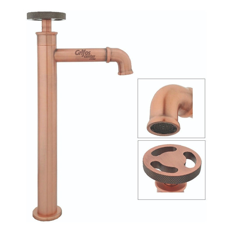 Grifería Lavamanos Agua Fría Alta Vintage Industry Rose