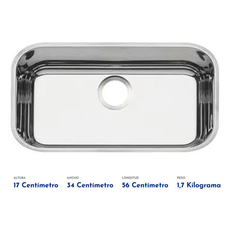 Lavaplatos Rectangular Tramontina Alto Brillo
