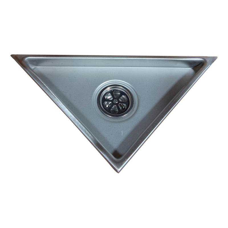 Rejilla De Piso Triangular En Acero Plateada 20x28cm