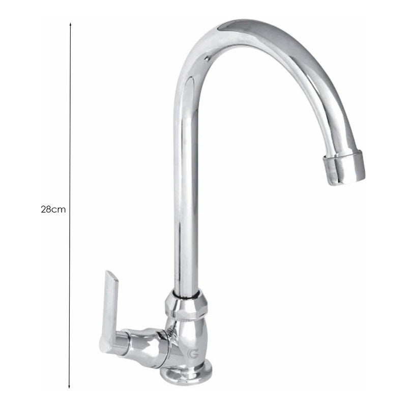 Griferia Llave Lavaplatos Agua Fria Monza Cromo+acople