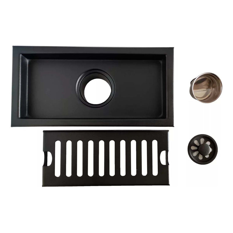 Rejilla De Piso Ranurada 20x10cm Negro Mate