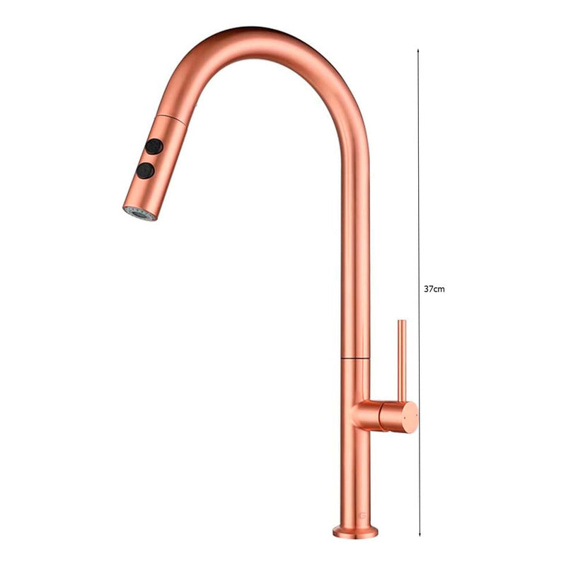 Grifería Monocontrol Lavaplatos Extraíble Oro Rosa Vintage