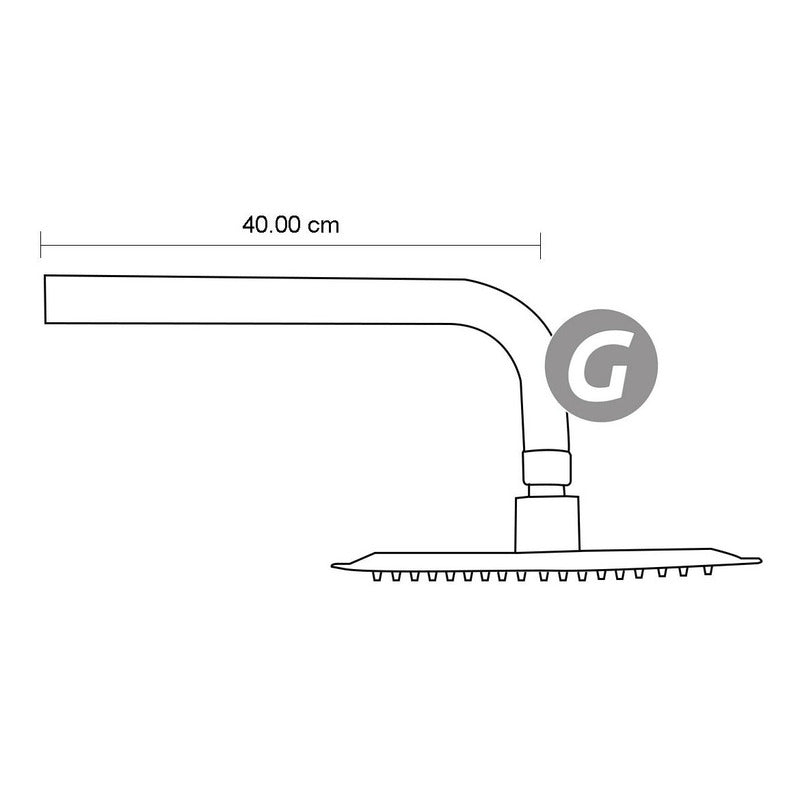 Ducha Negra Mono Control Con Ducha 20cm