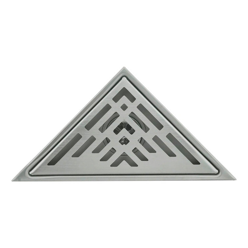 Rejilla De Piso Triangular En Acero Plateada 20x28cm