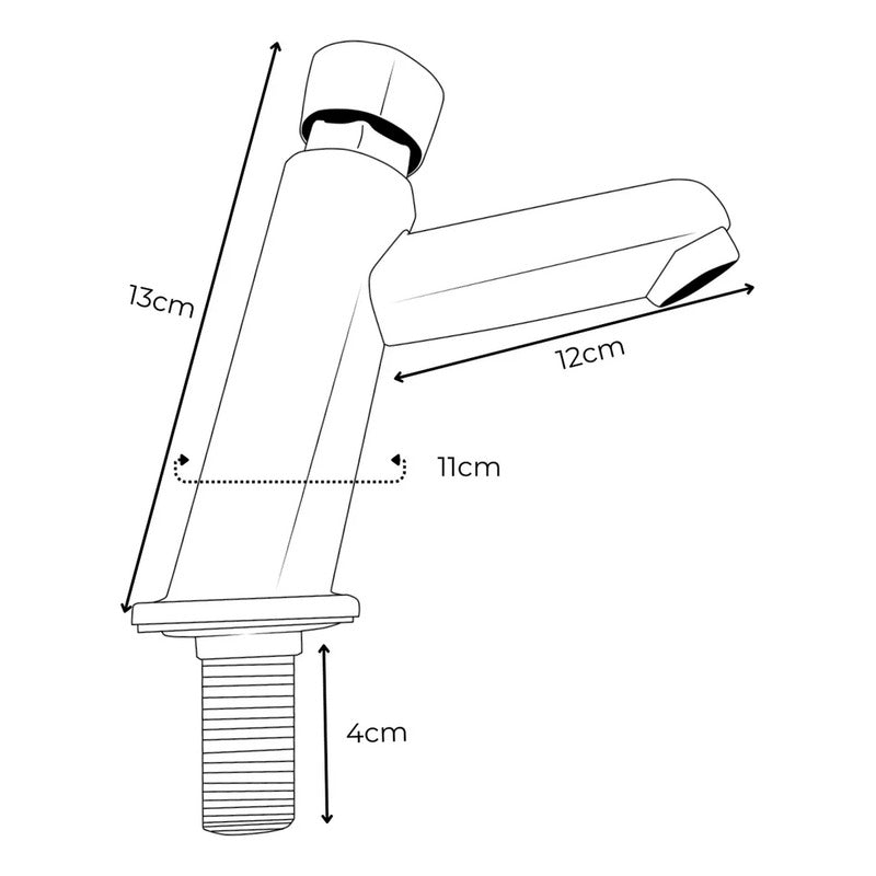 Grifería Lavamanos Tipo Push Punta Cuadrada