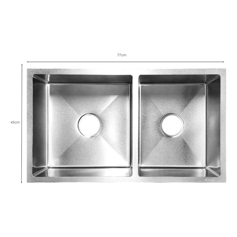 Lavaplatos Doble Satinado Acero 304 77*45*21cm