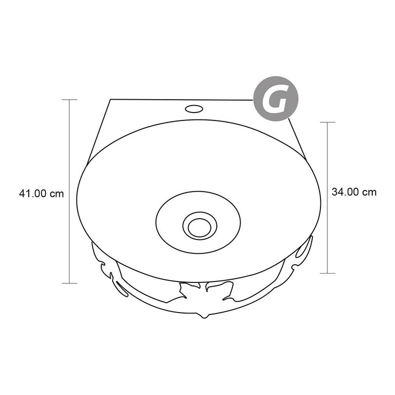 Lavamanos Circular En Cobre + Soporte A Pared En Cobre