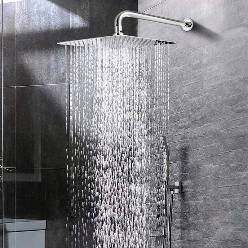 Ducha Regadera Acero Inox. Cuadrada 30cm + Tubo