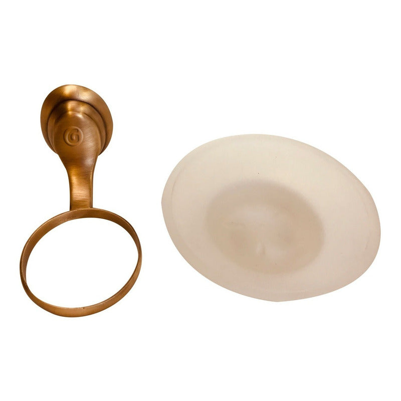 Jabonera + Soporte Zinc Vintage Acabado Cobre Niquel
