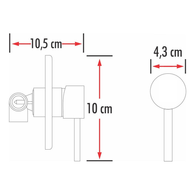 Kit Ducha 15cm + Griferí Agua Fria+ Monocontrol Redondo Crom