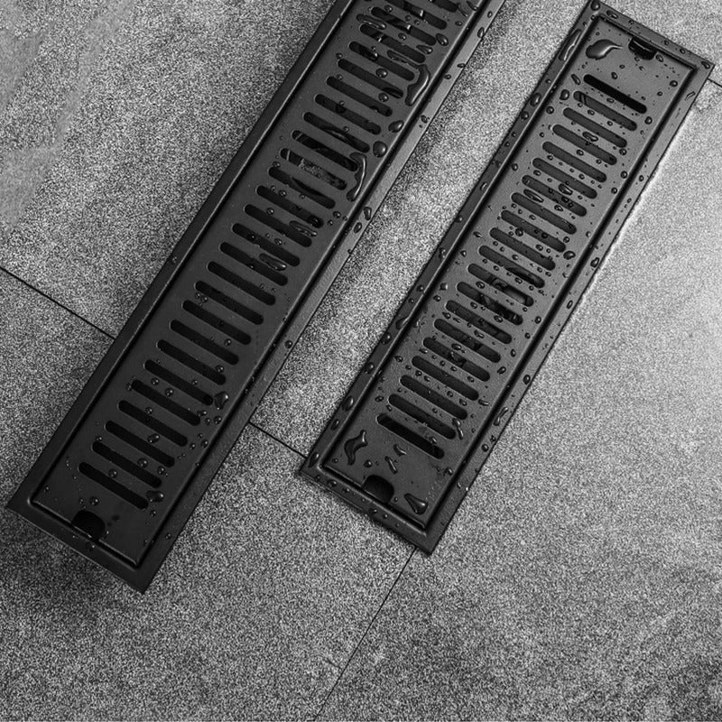 Rejilla Piso Rectangular Ladrillo De 60cm X 10cm Negro Mate