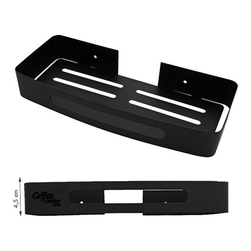 Repisa Para Baño Rectangular Negra
