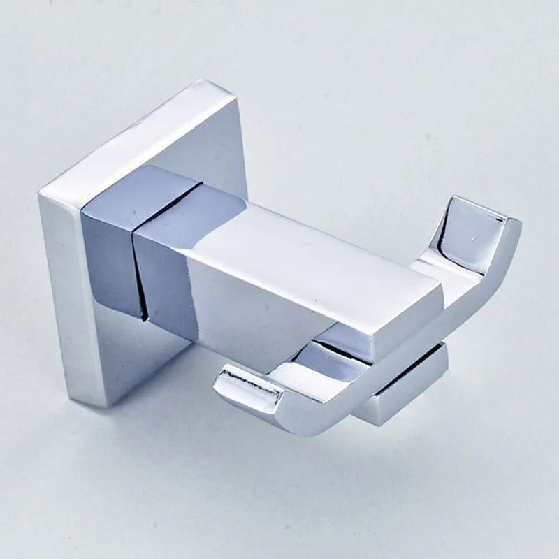 Perchero Para Baño Metálico Plateado