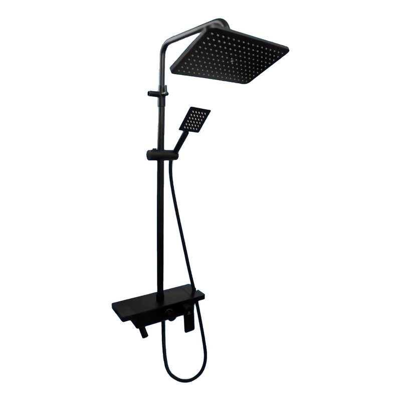 Set Columna De Ducha Negro Mate Con Teleducha Integrada
