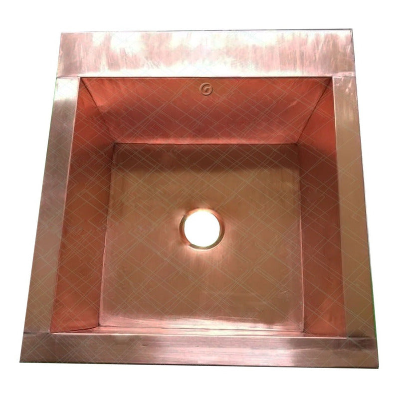 Lavamanos Con Forma Cuadrada En Cobre 38 X 41 Centimetros