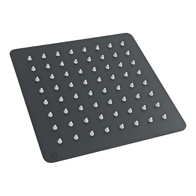 Regadera Ducha Cuadrada 25x25 Negro Mate Vintage