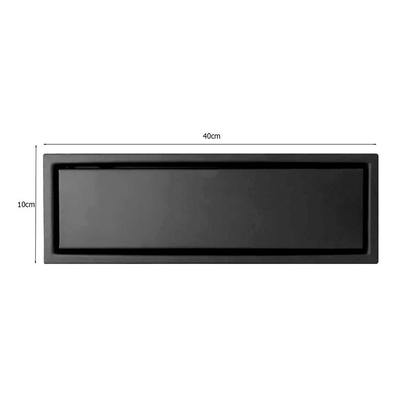 Rejilla De Piso Negra Invisible 40cm X 10cm