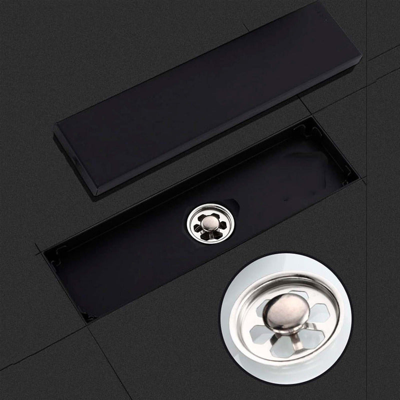 Rejilla De Piso Invisible Negro Mate 80 X 10cm