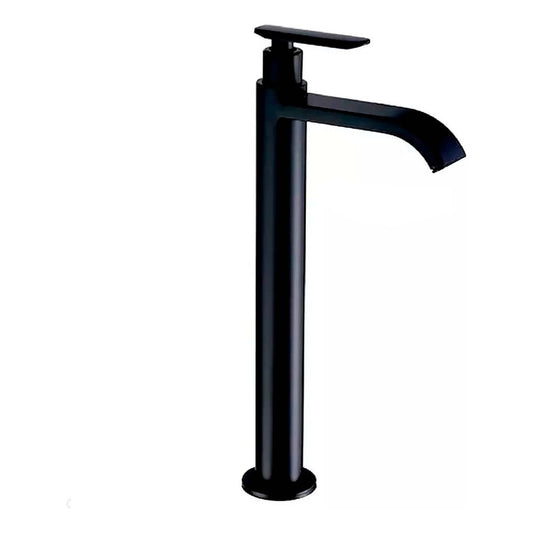 Griferia Alta Tubular Negra Pico Curvo (agua Fria)