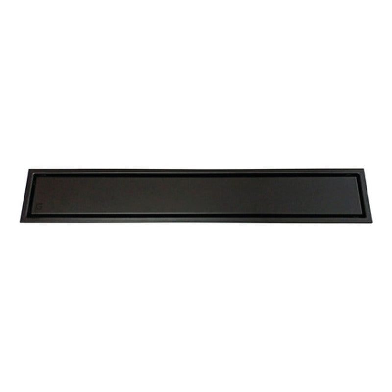Rejilla Piso Rectangular Invisible De 60cm X 10cm Negro Mate