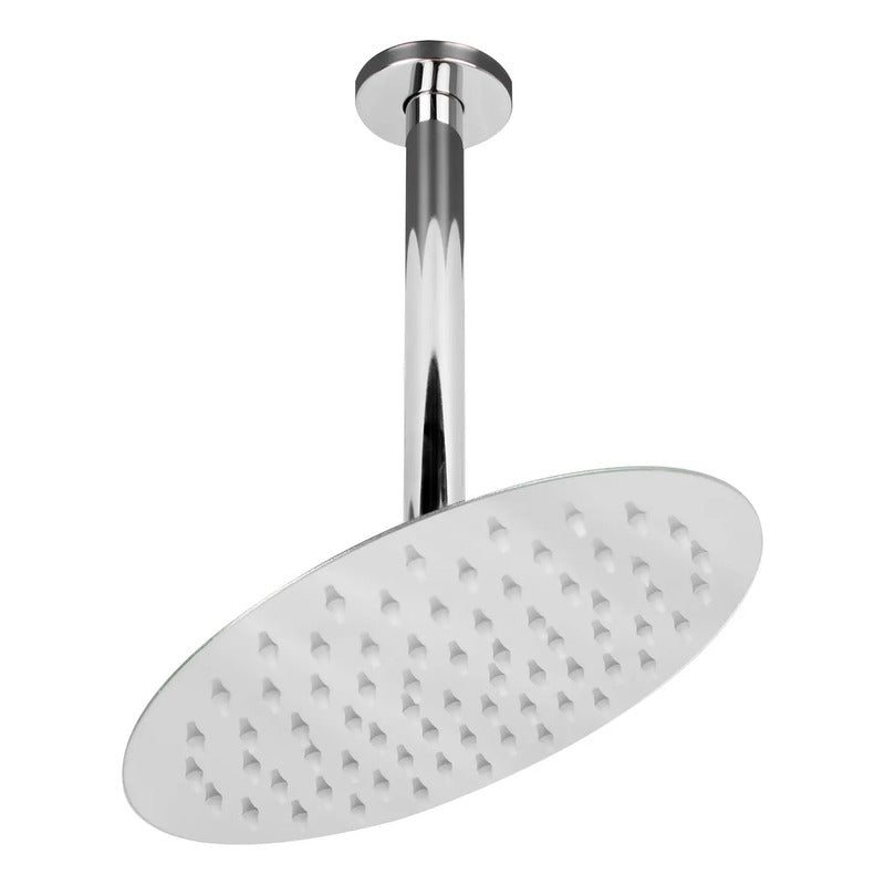 Ducha Regadera Metálica 30 Cm Redonda, Kit Tubo A Techo