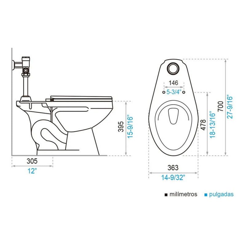 Sanitario Quantum Sin Tapa Blanco