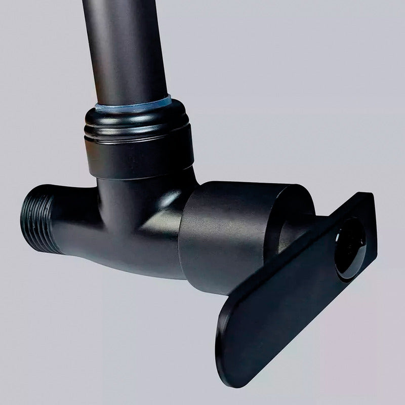 Grifería Lavaplatos De Pared Agua Fría Negro Flexo