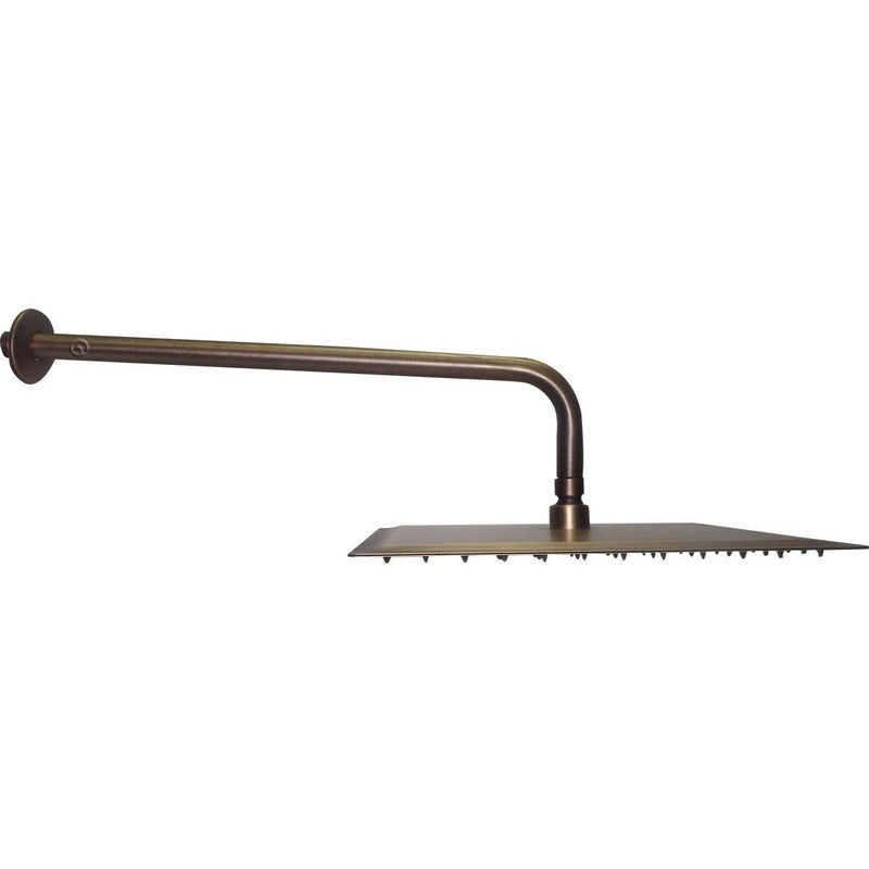 Ducha Vintage Cuadrada 30x30tubo 40cm Bronce Antiguo