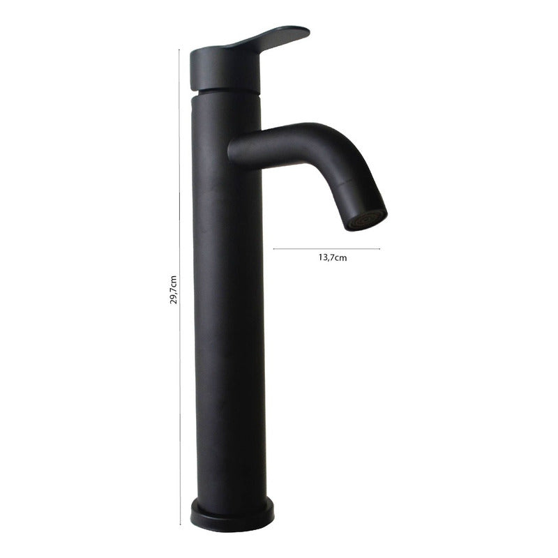 Kit Ducha 15cm +griferia Agua Fria+monocontrol Redondo Negro