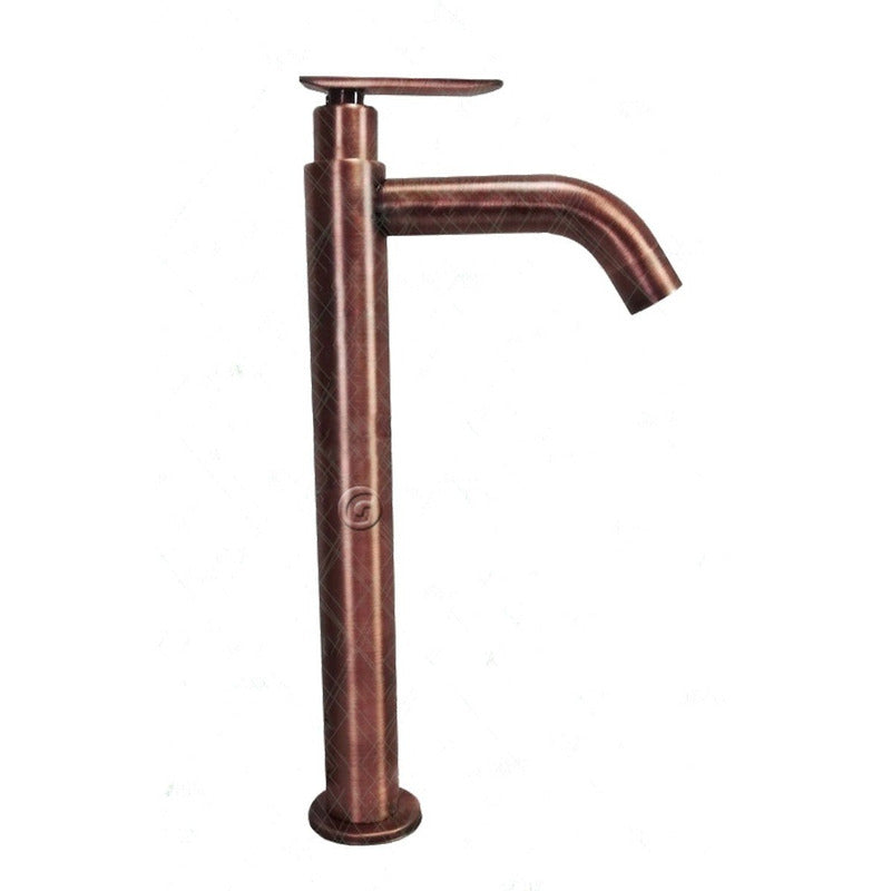 Griferia Tubular Alta Cuello Curvo Agua Fria Cobre Antiguo