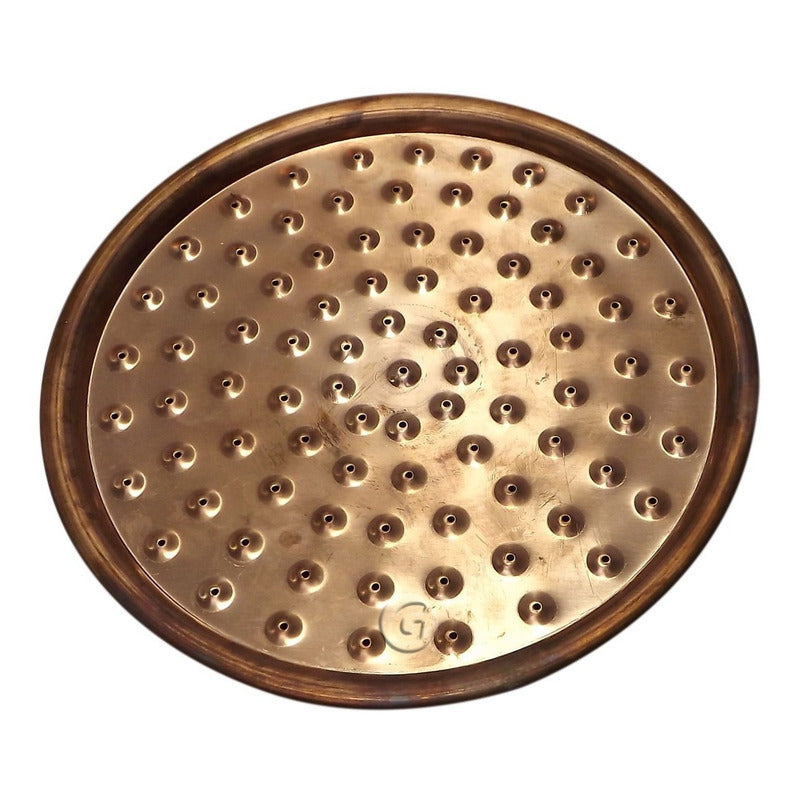 Ducha Acero Vintage 23 Cm Tubo A Techo 15 Cm Cobre Natural